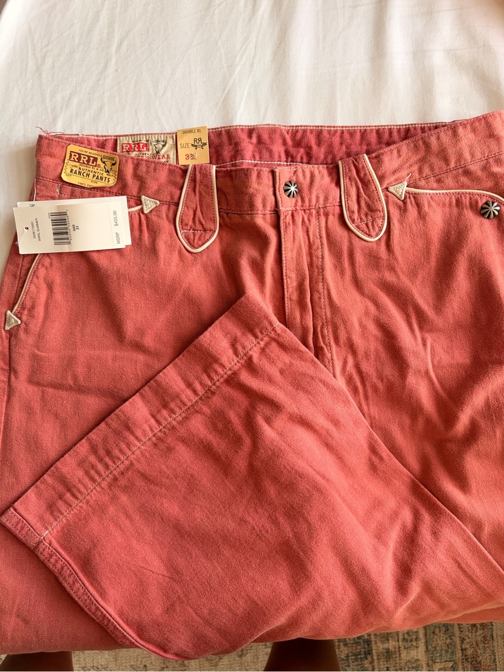 Ralph Lauren Double RL Coral Pants with Contrast Trim - Picture 5 of 9